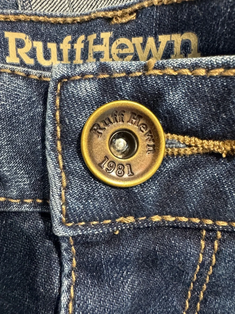 Size 18W, 20W, 22W Ruff Hewn Dark Denim High-Rise Shorts w/ 5” Inseam
